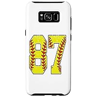 Galaxy S8+ Number #87 Softball 87 Jersey Number Softball Lover Case