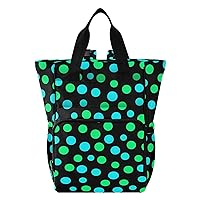 Polka Dots Green Diaper Bag Backpack for Baby Girl Boy Large Capacity Baby Changing Totes with Three Pockets Multifunction Travel Diaper Bag for Picnicking