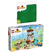 Lego Duplo Set of 2: 10993 3-in-1 Tree House & 10980 Building Plate in Green