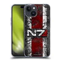 Head Case Designs Officially Licensed EA Bioware Mass Effect N7 Logo Distressed Graphics Soft Gel Case Compatible with Apple iPhone 15