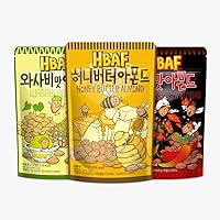 [Official Gilim HBAF] Korean Seasoned Almonds 3 Flavor Pack Mix (1 Honey Butter, 1 x 190g, 1 Wasabi, 1 x 190g, 1 Hot and Spicy Chicken, 1 x 190g)