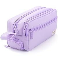 Sooez Large Pencil Case Pouch, Extra Big Pencil Bag with 8 Compartments,  Pen Bag Wide Opening, Soft Quilted Pencil Pouch Organizer with Zipper