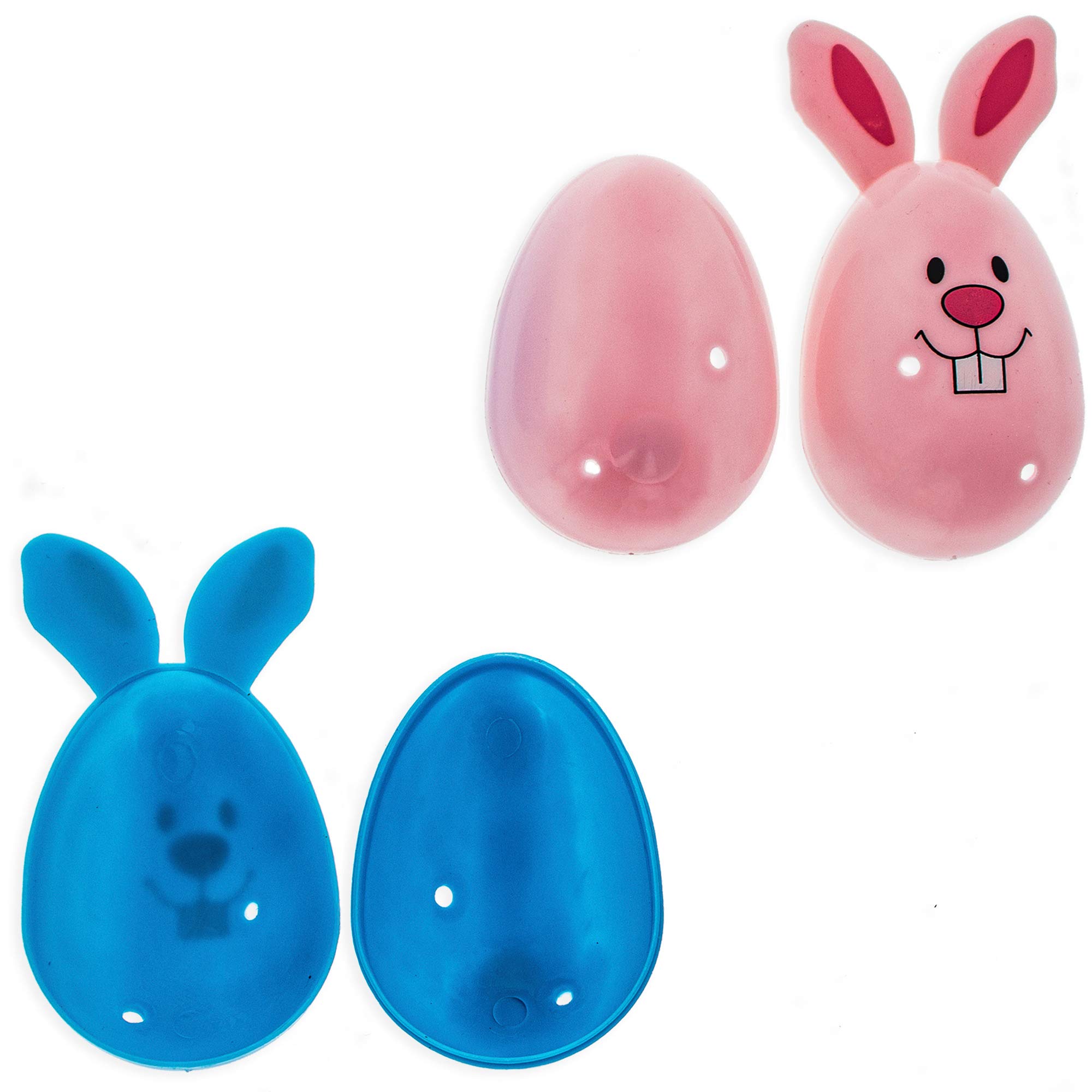 Sweet Bunny Surprise: Set of 16 Fillable Rabbit-Shaped Plastic Easter Eggs, 3.25 Inches