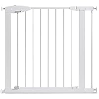 Munchkin® Easy Close Pressure Mounted Baby Gate for Stairs, Hallways and Doors, Walk Through with Door, Metal, White, 35x29.5 Inch (Pack of 1)