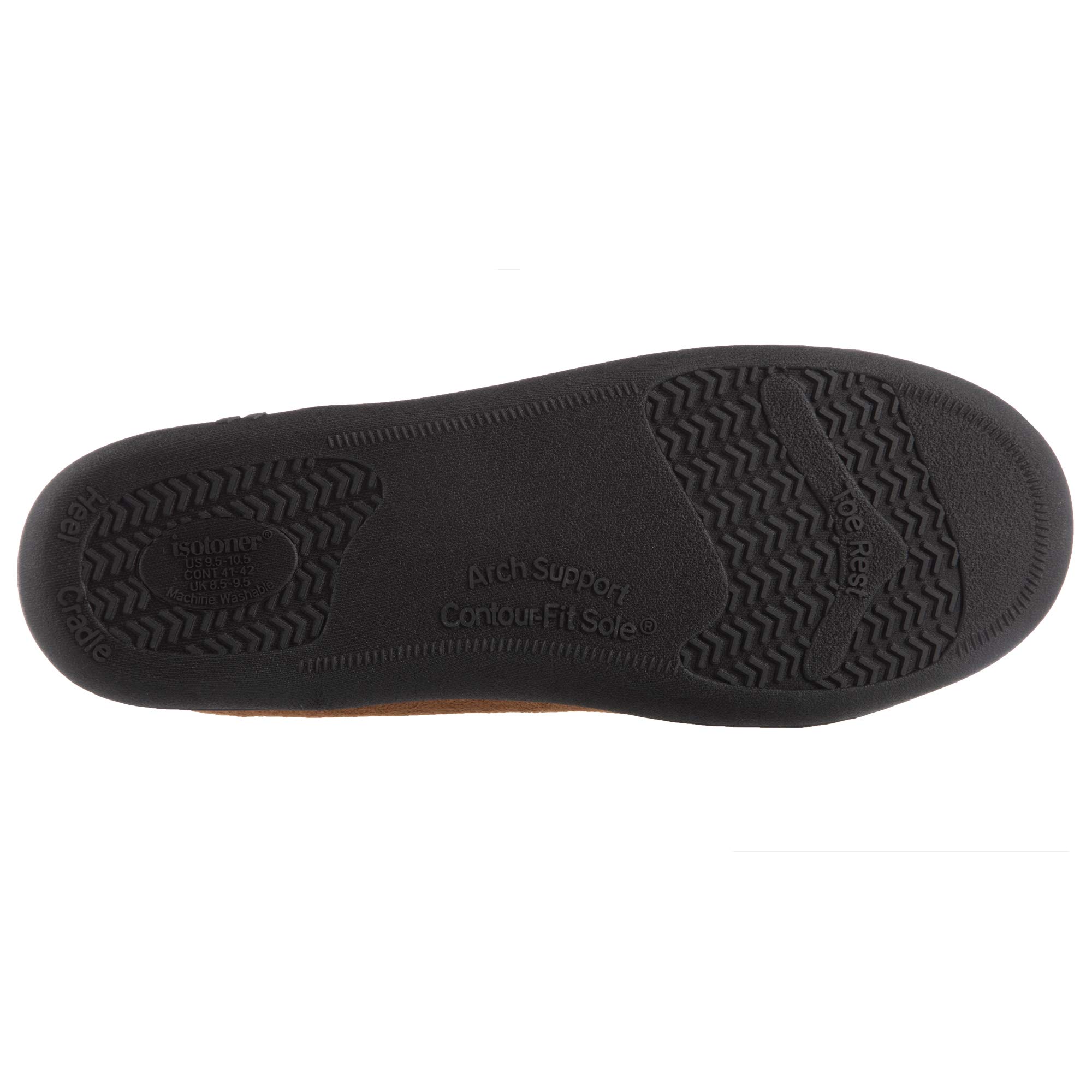 isotoner Men's Microsuede Moccasin Slipper with Cooling Memory Foam for Indoor/Outdoor Comfort