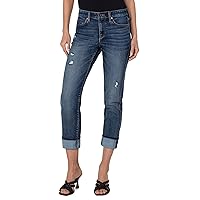 Marley Girlfriend Cuffed Hem Eco Friendly Jeans in Blue Mesa