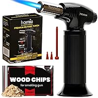 Cocktail Smoker Kit Butane Torch - Premium Quality Wood - Wooden Bar Smoker for Cocktails - Old Fashioned Cocktails, Whiskey or Bourbon, Drinks