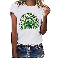 St Patricks Day Shirt for Women Fashion Casual Top Shirt Short Sleeve Round Neck Printed Tshirt St Patricks Day Clothes