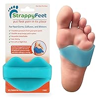 StrappyFeet™ Foot Pads for Pain Relief, Ball of Foot and Bottom of Foot Pain Relief, Reusable, Washable Corn Pad Cushion, Callus and Blister Pad, Diabetic Foot Care, 1 Piece