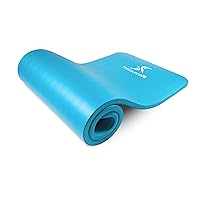 Extra Thick Yoga and Pilates Mat Long High Density Exercise Mat with Comfort Foam and Carrying Strap