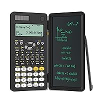Upgraded 991ES Plus Desktop Scientific Calculator, ROATEE Multiview 4-Line Display with Erasable LCD Writing Tablet, Solar Battery Power with Notepad for School