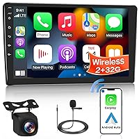 [2+32G]Roinvou 9'' Touch Screen Android 13 Double Din CarPlay Car Stereo with Android Auto Support Mirror Link GPS WiFi Backup Camera FM RDS, Free Radio Housing Kit for 12-15 Toyota Prius V Alpha(LHD)