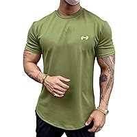 Men's New Gym T Shirt Clothing Bodybuilding Fitness Loose Casual Short Sleeve T-Shirt