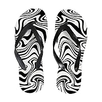 Vantaso Slim Flip Flops for Women Black White Liquid Marble Yoga Mat Thong Sandals Casual Slippers