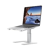 Laptop Stand for Desk, Computer Stand Adjustable Height, Ergonomic Notebook Laptop Riser, Aluminum Metal Holder Compatible with 10 to 15.6 Inches Notebook PC Computer, Silver