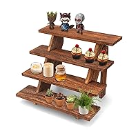 Manspdier Wooden Display Stand Wood Cupcake Stands Tool Free, Rustic Risers for Display Ideal Craft Funko Pop Shelves Table Display Stand for Vendors Wood Riser