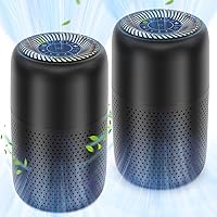 2 Pack Vhoiu Air Purifiers for Home Bedroom up to 600ft², Quiet Air Purifier With Night Light, Whole House Has Fresh Air, H13 True HEPA Air Cleaner For Office, Dorm, Apartment, Kitchen (KJ50 Black)