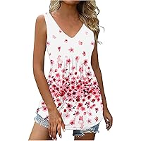 Floral Long Slim Tunic Shirts for Women Fall Summer Sleeveless Vneck Ruched Basic Tops Shirt Blouse Women 2024