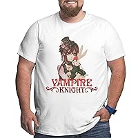 Anime Vampire Knight Big and Tall Shirt Men's Summer Crew Neck Short Sleeve Plus Size Cotton Tees