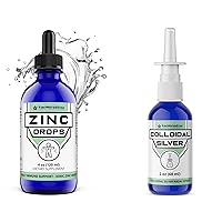 Liquid Zinc + Colloidal Silver Nasal Spray - 2oz - Ultra Fine Silver Mist - 50 ppm - 99.99% Purity - Sinus Relief - Helps with Dry, Irritated, Stuffy Nose - Immune System Support