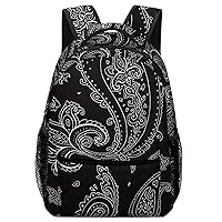 Paisley Background Travel Laptop Backpack Casual Hiking Backpack with Mesh Side Pockets for Business Work