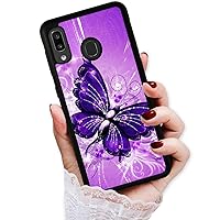Zymise for Samsung Galaxy A20, A30, Durable Protective Soft Back Case Phone Cover, HOT12122 Purple Butterfly