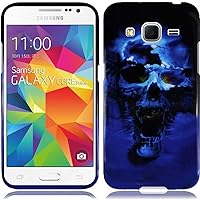 Samsung Galaxy Core Prime/Prevail Case, HRWireless Skull Rubberized Hard Snap-in Case Cover Compatible With Samsung Galaxy Core Prime/Prevail Boost Mobile, Blue/Black