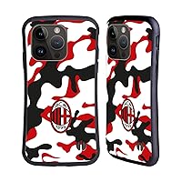 Officially Licensed AC Milan Camouflage Crest Patterns Hybrid Case Compatible with Apple iPhone 15 Pro