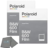 Polaroid Black & White Instant Film for 600 and i-Type Cameras Bundle with a Lumintrail Cleaning Cloth