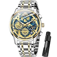 OLEVS Men's Stainless Steel Watches Luxury Diamond Chronograph Multifunction Men's Watch with Date Business Classic Dress Watch for Men Gift for Men Reloj de Hombre