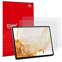 iCarez Matte Anti-Glare Screen Protector for Samsung Galaxy Tab S9 Ultra / S8 Ultra 14.6 inch 2-Pack [Not Glass] Easy Install Reduce Fingerprint Bubble Free with Hinge Installation