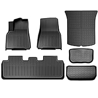 Model y Floor Mats Cargo Liner for Tesla Model Y 2024 2023 2022 2021，KEEPUP 5-Seat All Weather Custom Fit Car Interior Accessories TPE Cargo Liner Vehicle Trunk Mat (Not Compatible with 7-Seat Model)