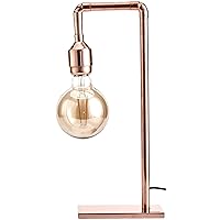 DEMMEX Solid 10mm Thick Real Copper Table Desk Bedside Lamp, 100% Copper, 3.7lb,15.5
