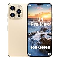 Unlocked Android Phone A14 ProMax Smartphone 8-core 8GB+256GB Cell Phone 24MP+50MP Camera Pixels 6800mAh Battery for Extended Standby 6.7-inch HD Screen Mobile Phone 5G Dual SIM Card (Gold)