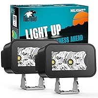 Nilight Motorcycle Led Pods 2PCS 3Inch 10W Flood Beam Square Mini Driving Work Lights Built-in EMC Offroad Lights Side Light Ditch Lights for Tractor Truck Motorbike Boat ATV, 3 Years Warranty