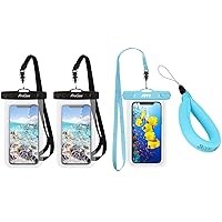 ProCase Waterproof Phone Pouch 2 Pack Bundle with 1 Universal Waterproof Pouch + 1 Floating Wrist Strap