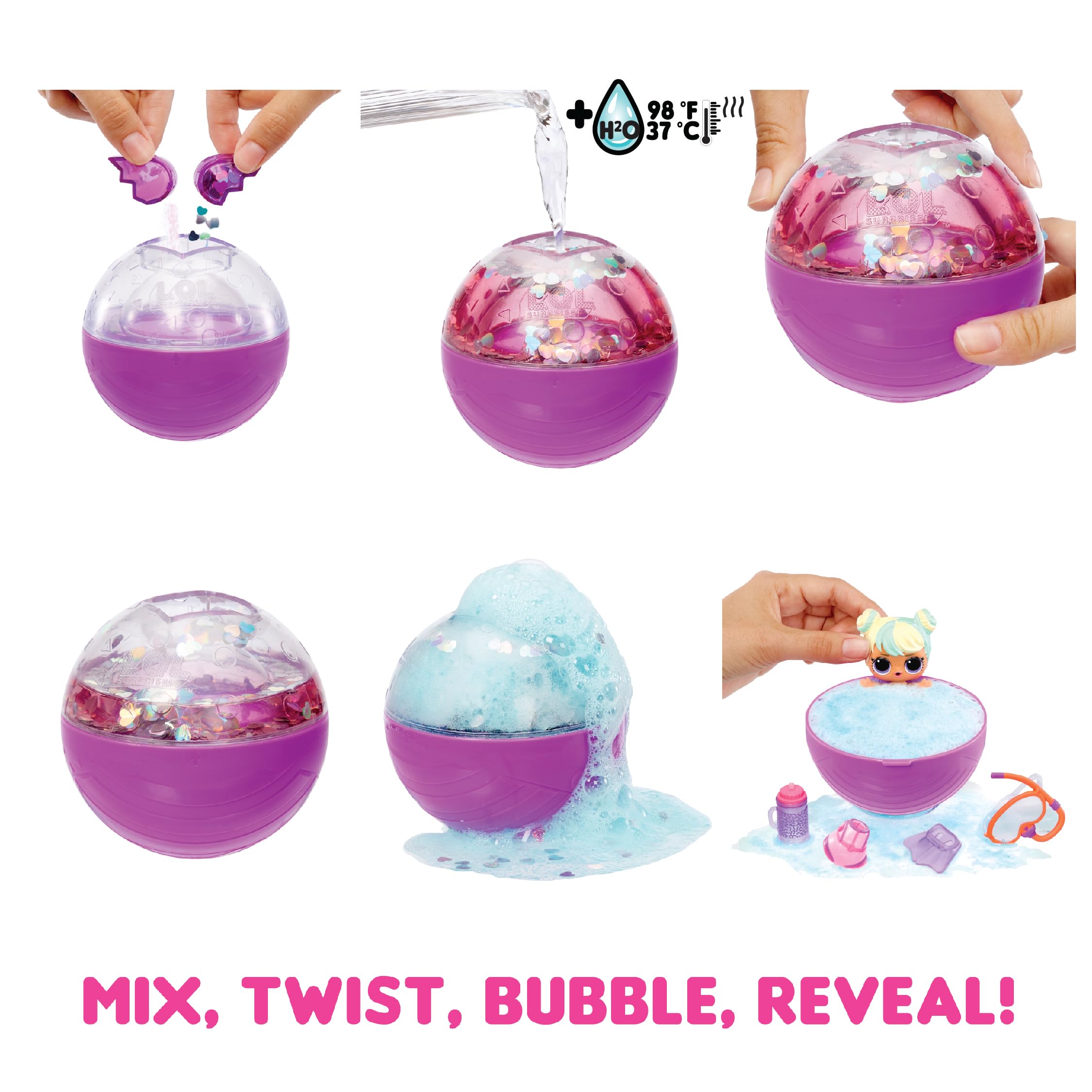 LOL Surprise Bubble Surprise Dolls - Collectible Doll, Surprises, Accessories, Bubble Surprise Unboxing, Glitter Foam Reaction - Great Gift for Girls Age 4+
