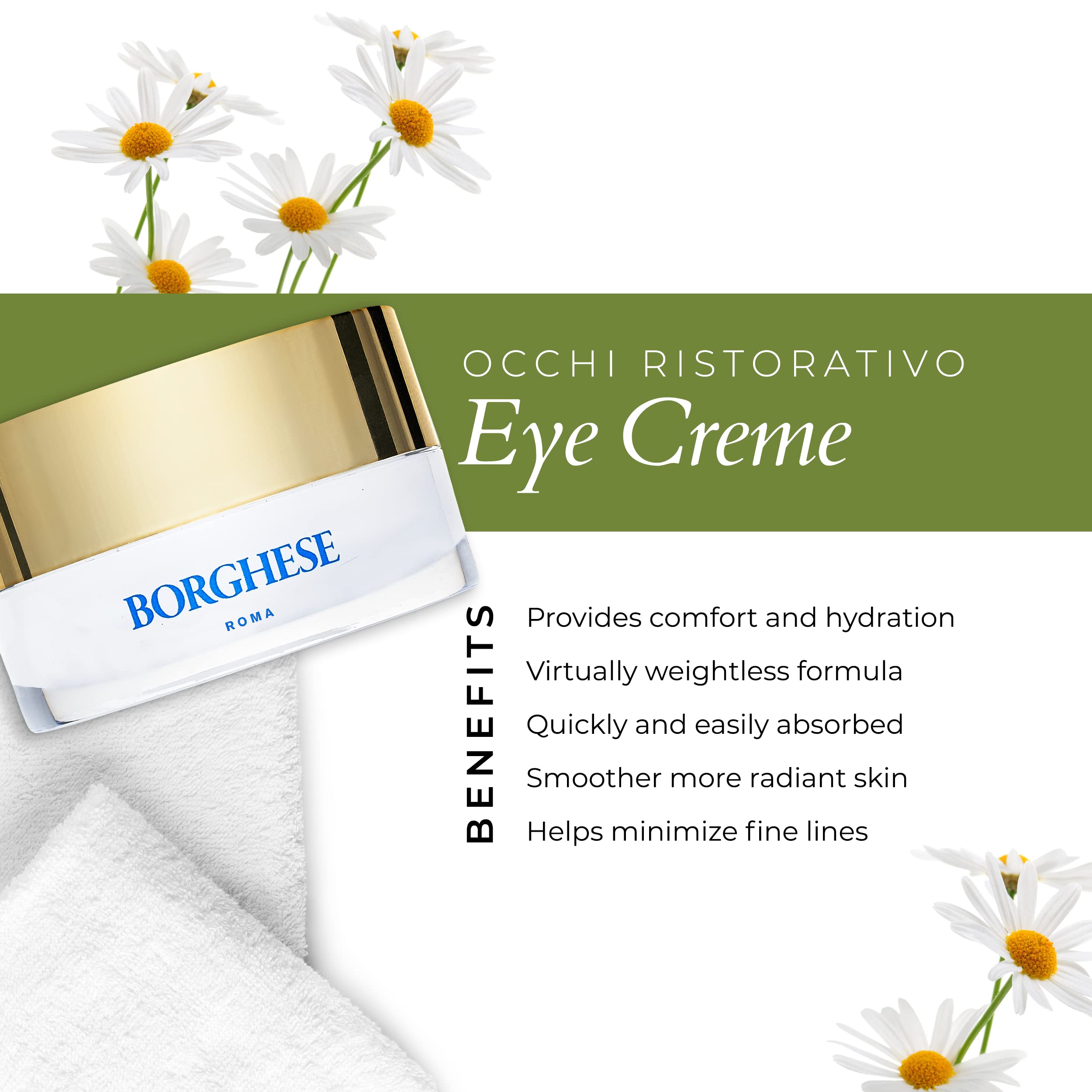 Borghese Occhi Ristorativo Firming Eye Cream For All Skin Types, 0.5 Oz