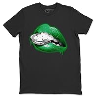 3 Lucky Green Design Printed Lips Coin Sneaker Matching T-Shirt