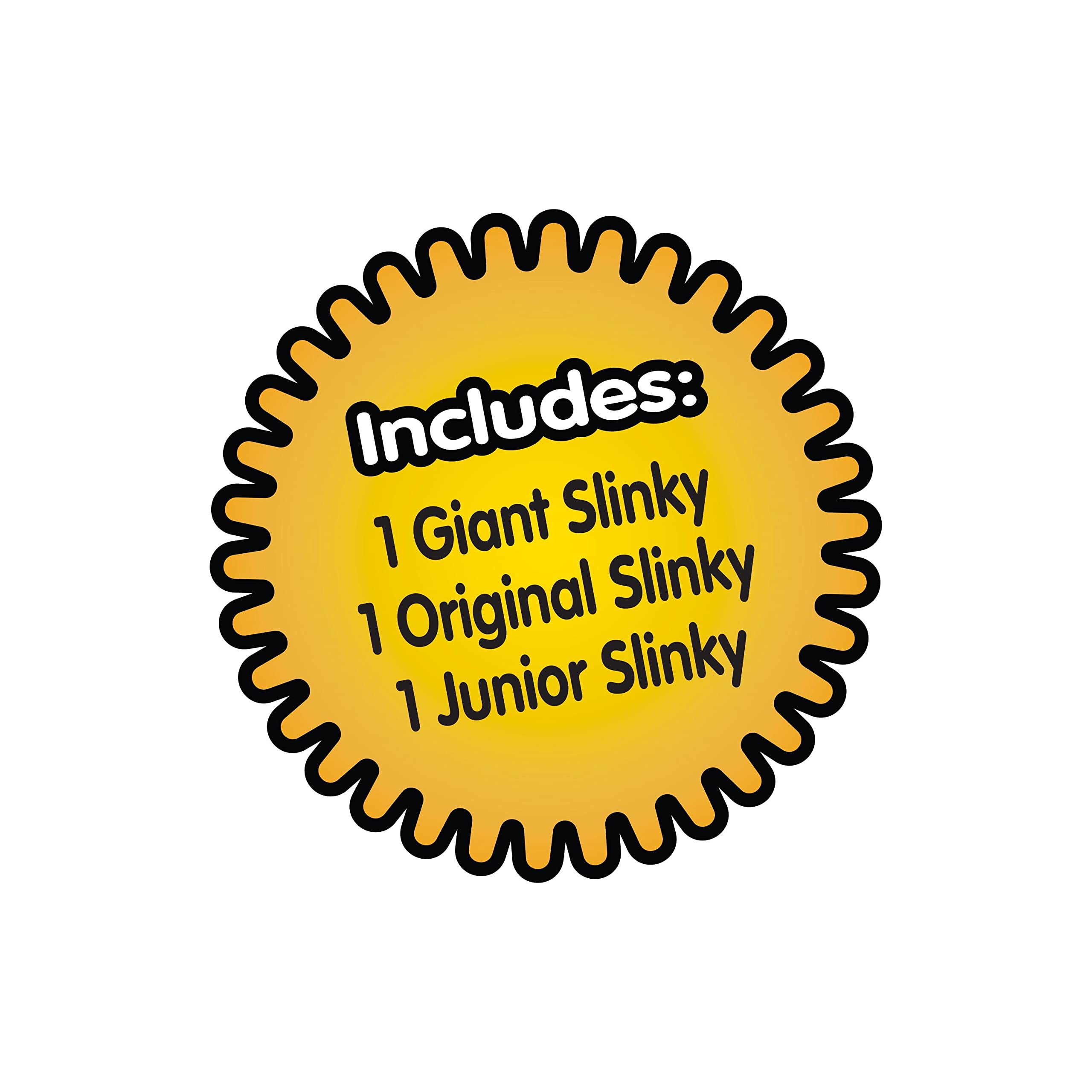 The Original Slinky® Brand 3-Pack: 1 Giant, 1 Classic, and 1 Slinky Junior Walking Plastic Spring Toy, Kids Toys for Ages 5 Up, Gifts and Presents, Amazon Exclusive