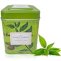 Secret Garden 100% Organic Ceylon Green Tea - 50 Packets - Natural Antioxidant Rich Herbal Leaf Teabags - USDA Certified Organic and Non-GMO - Caffeinated