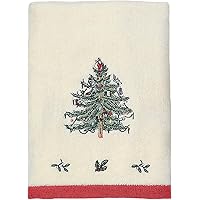 Spode - Hand Towel, Soft & Absorbent Cotton, Holiday Bathroom Decor Christmas Tree Collection