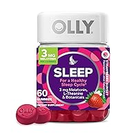 Sleep Gummy, Occasional Sleep Support, 3 mg Melatonin, L-Theanine, Chamomile, Lemon Balm, Sleep Aid, Strawberry, 60 Count (Pack of 1)