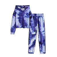 Greatchy Girls Clothes Tie Dye Sweatshirt Hoodies Pullover Tracksuit Sweatsuits Set Outfits Pants Sweatpants With Pockets