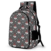 Winter Pattern with Sloth Laptop Backpack Durable Computer Shoulder Bag Business Work Bag Camping Travel Daypack