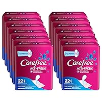 Acti-Fresh Panty Liners, Thin to Go, Unscented, 22 Count (Pack of 12)