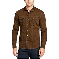 William Rast Men's Oak Long Sleeve Woven Shirt