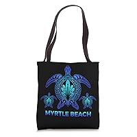 Vintage Myrtle Beach South Carolina Blue Sea Turtle Souvenir Tote Bag