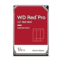 Western Digital 14TB WD Red Pro NAS Internal Hard Drive HDD - 7200 RPM, SATA 6 Gb/s, CMR, 512 MB Cache, 3.5