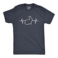 Mens Rabbit Heart Beat T Shirt Funny Cool Easter Bunny Pulse Monitor Tee for Guys
